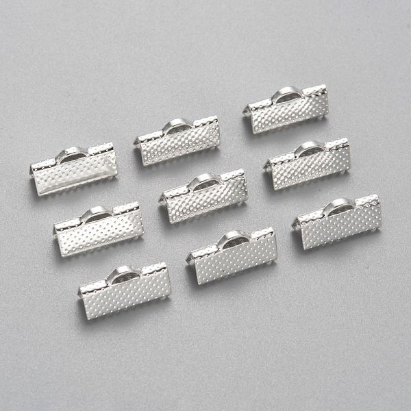 PandaHall Iron Ribbon Crimp Ends, Silver Color Plated, about 8mm long, 16mm wide, Hole: 1mm Iron
PandaHall Iron Ribbon Crimp Ends, Silver Color Plated, about 8mm long, 16mm wide, Hole: 1mm Iron