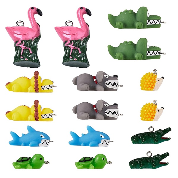 PandaHall 16Pcs 8 Style Opaque Resin Pendants, with Platinum Tone Iron Loop, Crocodile, Tortoise, Flamingo, Hedgehog, Shark, Dog, Lion..., Multicolor
PandaHall 16Pcs 8 Style Opaque Resin Pendants, with Platinum Tone Iron Loop, Crocodile, Tortoise, Flamingo, Hedgehog, Shark, Dog, Lion..., Multicolor