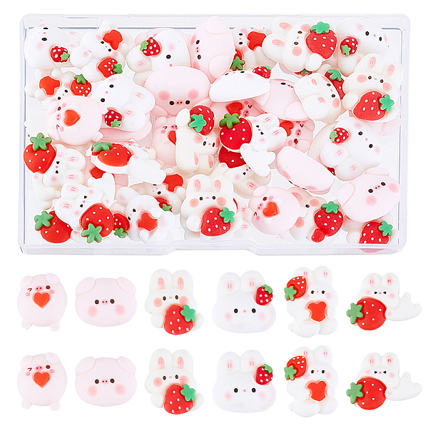 PandaHall ARRICRAFT 48Pcs 6 Styles Opaque Resin Cabochons, Rabbit with Strawberry & Pig, Mixed Color, 17~23x17~26x7~8.5mm, 8pcs/style Resin..., Multicolor
PandaHall ARRICRAFT 48Pcs 6 Styles Opaque Resin Cabochons, Rabbit with Strawberry & Pig, Mixed Color, 17~23x17~26x7~8.5mm, 8pcs/style Resin..., Multicolor