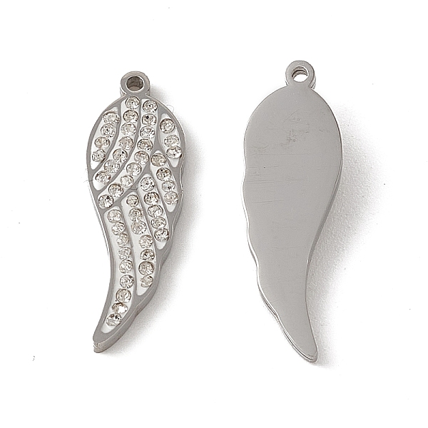 PandaHall 201 Stainless Steel Pendants, Crystal Rhinestone Wing Charms, Stainless Steel Color, 22.5x7x2mm, Hole: 1mm Stainless..., Clear
PandaHall 201 Stainless Steel Pendants, Crystal Rhinestone Wing Charms, Stainless Steel Color, 22.5x7x2mm, Hole: 1mm Stainless..., Clear