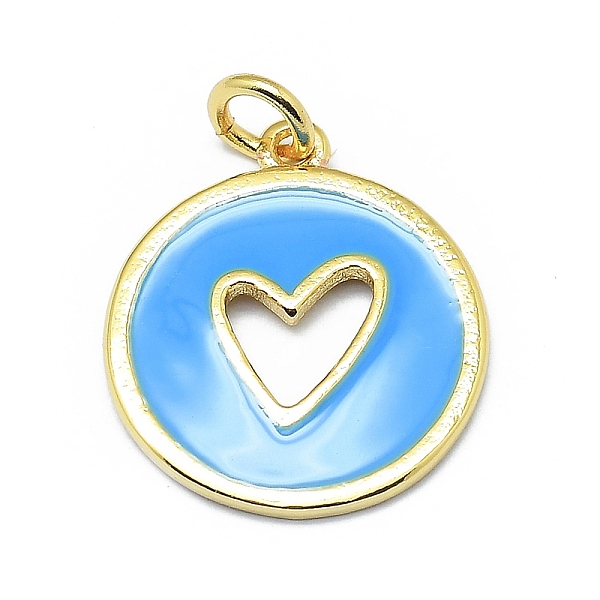 PandaHall Brass Enamel Pendants, Round with Cut Out Heart, Real 18K Gold Plated, Long-Lasting Plated, Dodger Blue, 18x15.5x1mm, Hole: 3mm...
PandaHall Brass Enamel Pendants, Round with Cut Out Heart, Real 18K Gold Plated, Long-Lasting Plated, Dodger Blue, 18x15.5x1mm, Hole: 3mm...