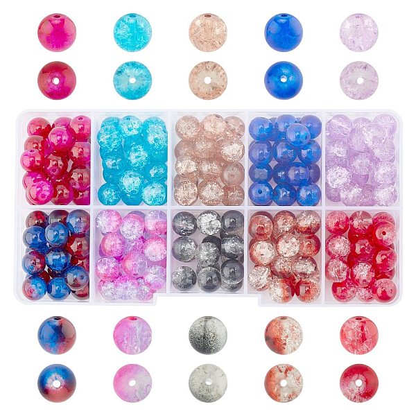 PandaHall Round Transparent Crackle Glass Beads, Mixed Color, 8mm, Hole: 1.3~1.6mm, about 200~205pcs/box Glass Round Multicolor
PandaHall Round Transparent Crackle Glass Beads, Mixed Color, 8mm, Hole: 1.3~1.6mm, about 200~205pcs/box Glass Round Multicolor