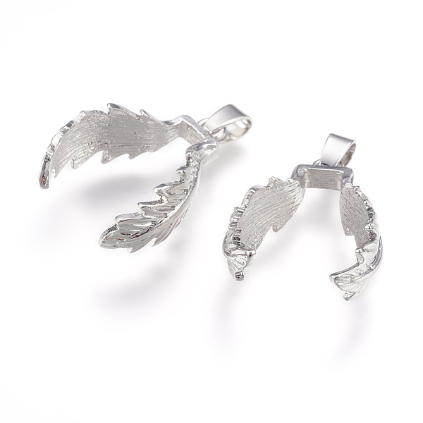 PandaHall Alloy Bead Cap Bails, Leaf, 2-Petal, Platinum, 29x23x12mm, Hole: 3.5x7mm Alloy
PandaHall Alloy Bead Cap Bails, Leaf, 2-Petal, Platinum, 29x23x12mm, Hole: 3.5x7mm Alloy