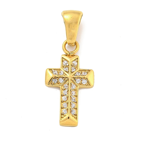 PandaHall Ion Plating(IP) 304 Stainless Steel Cubic Zirconia Pendants, Cross Charm, Golden, 18.5x10x2mm, Hole: 6x3mm Stainless Steel+Cubic..., Clear
PandaHall Ion Plating(IP) 304 Stainless Steel Cubic Zirconia Pendants, Cross Charm, Golden, 18.5x10x2mm, Hole: 6x3mm Stainless Steel+Cubic..., Clear