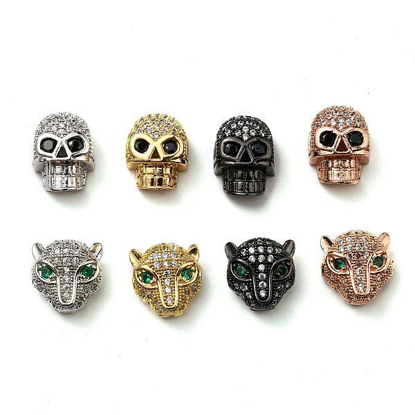 PandaHall 1 Box 2 styles Brass Micro Pave Green Cubic Zirconia Leopard Head/Skull Beads, Mixed Color, 13x10mm, Hole: 3mm, 4bags/box...
PandaHall 1 Box 2 styles Brass Micro Pave Green Cubic Zirconia Leopard Head/Skull Beads, Mixed Color, 13x10mm, Hole: 3mm, 4bags/box...