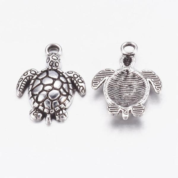 PandaHall Alloy Pendants, Cadmium Free & Nickel Free & Lead Free, Turtle, Antique Silver Color, Size:about 23mm long, 16mm wide, 2mm thick...
PandaHall Alloy Pendants, Cadmium Free & Nickel Free & Lead Free, Turtle, Antique Silver Color, Size:about 23mm long, 16mm wide, 2mm thick...