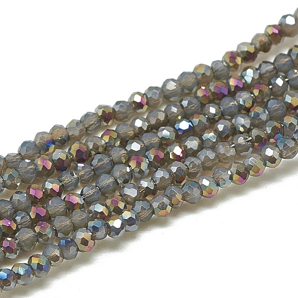 PandaHall Electroplate Opaque Solid Color Glass Beads Strands, Faceted, Half Plated, Rondelle, Gray, 2x1.5mm, Hole: 0.7mm, about...
PandaHall Electroplate Opaque Solid Color Glass Beads Strands, Faceted, Half Plated, Rondelle, Gray, 2x1.5mm, Hole: 0.7mm, about...