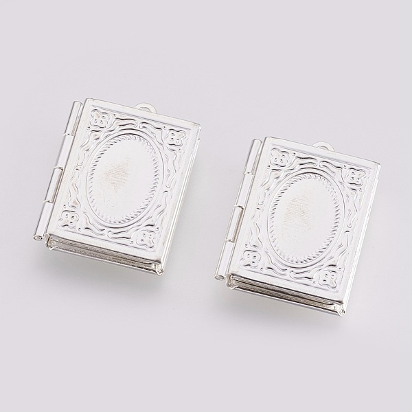 PandaHall Brass Photo Locket Pendants, Carved Pattern, Rectangle, Silver Color Plated, 26.5x18.5x4.5mm, Hole: 1.5mm, Inner Measure: 9.5x15mm...
PandaHall Brass Photo Locket Pendants, Carved Pattern, Rectangle, Silver Color Plated, 26.5x18.5x4.5mm, Hole: 1.5mm, Inner Measure: 9.5x15mm...
