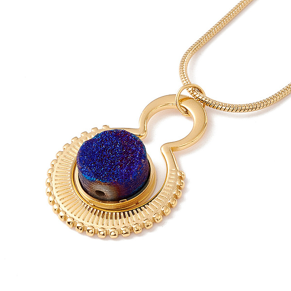 PandaHall Natural Quartz Flat Round Pendant Necklace with 304 Stainless Steel Snake Chain, Druzy Gemstone Jewelry for Women, Golden, Marine...
PandaHall Natural Quartz Flat Round Pendant Necklace with 304 Stainless Steel Snake Chain, Druzy Gemstone Jewelry for Women, Golden, Marine...