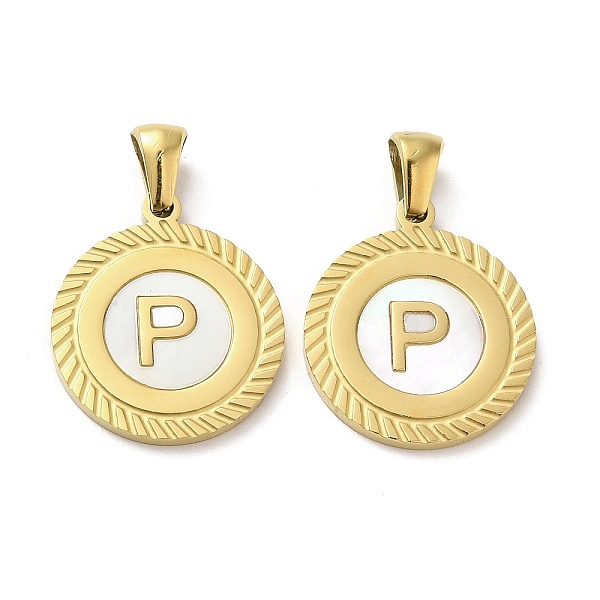 PandaHall Ion Plating(IP) 304 Stainless Steel Pendants, Flat Round Shell Charms with Letter, Golden, Letter P, 20.5x17.5x1.5mm, Hole...
PandaHall Ion Plating(IP) 304 Stainless Steel Pendants, Flat Round Shell Charms with Letter, Golden, Letter P, 20.5x17.5x1.5mm, Hole...