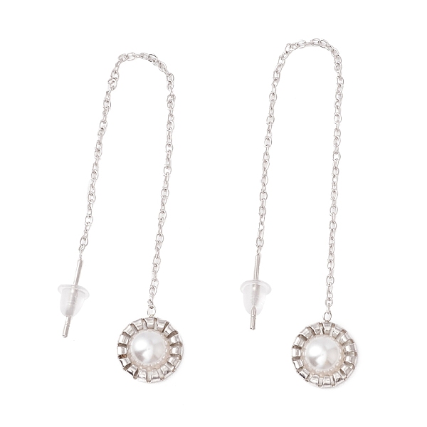PandaHall Flat Round with Plastic Pearl Dangle Stud Earrings, 304 Stainless Steel Ear Thread for Women, Stainless Steel Color, 99mm, Pin..., White
PandaHall Flat Round with Plastic Pearl Dangle Stud Earrings, 304 Stainless Steel Ear Thread for Women, Stainless Steel Color, 99mm, Pin..., White
