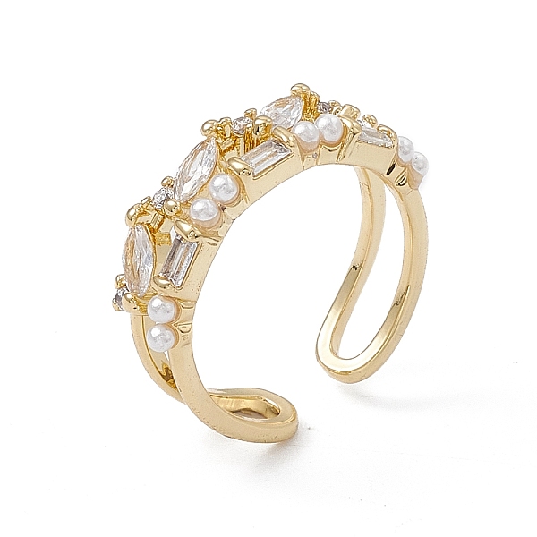 PandaHall Clear Cubic Zirconia Horse Eye Open Cuff Ring with Plastic Pearl Beaded, Rack Plating Brass Jewelry for Women, Cadmium Free & Lead...
PandaHall Clear Cubic Zirconia Horse Eye Open Cuff Ring with Plastic Pearl Beaded, Rack Plating Brass Jewelry for Women, Cadmium Free & Lead...