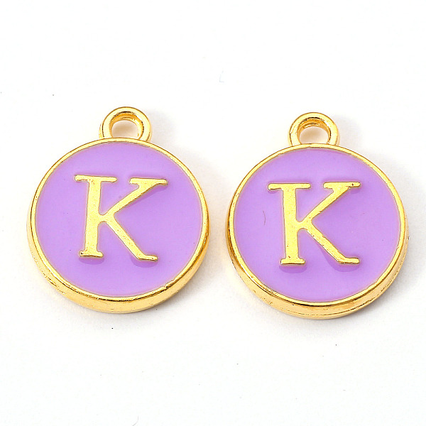 PandaHall Golden Plated Alloy Enamel Charms, Enamelled Sequins, Flat Round with Letter, Medium Purple, Letter.K, 14x12x2mm, Hole: 1.5mm...
PandaHall Golden Plated Alloy Enamel Charms, Enamelled Sequins, Flat Round with Letter, Medium Purple, Letter.K, 14x12x2mm, Hole: 1.5mm...