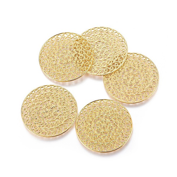 PandaHall Alloy Filigree Joiners Links, Flat Round, Cadmium Free & Lead Free, Golden, 52.5x2mm, about 90pcs/1000g Alloy Flat Round
PandaHall Alloy Filigree Joiners Links, Flat Round, Cadmium Free & Lead Free, Golden, 52.5x2mm, about 90pcs/1000g Alloy Flat Round