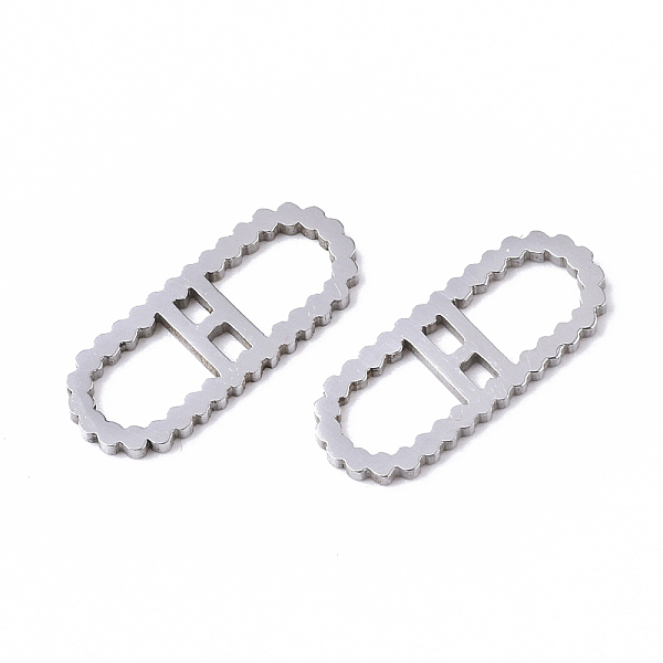 PandaHall 201 Stainless Steel Links Connectors, Laser Cut, Oval with Letter, Stainless Steel Color, Letter.H, 15x6x1mm, Hole: 4x5~7mm 201...
PandaHall 201 Stainless Steel Links Connectors, Laser Cut, Oval with Letter, Stainless Steel Color, Letter.H, 15x6x1mm, Hole: 4x5~7mm 201...
