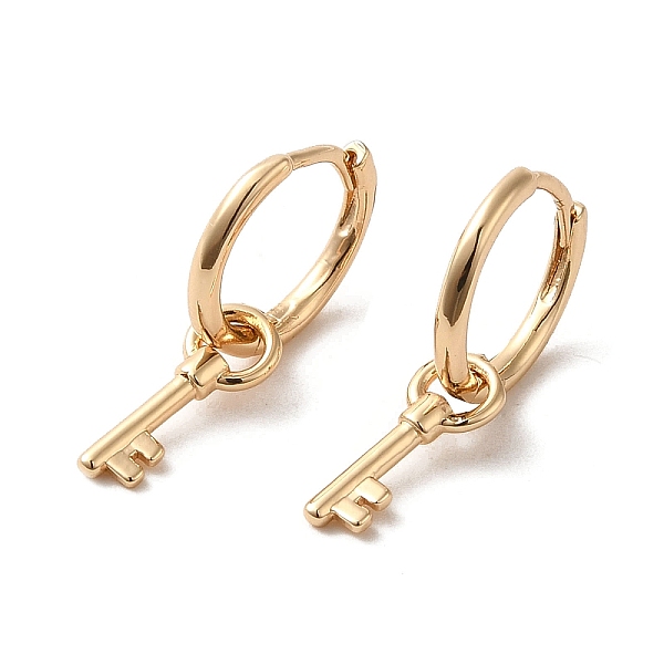PandaHall Brass Dangle Hoop Earrings, Skeleton Key, Light Gold, 20.5x2mm Brass Key
PandaHall Brass Dangle Hoop Earrings, Skeleton Key, Light Gold, 20.5x2mm Brass Key