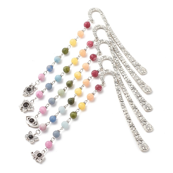 PandaHall Tibetan Style Alloy Bookmarks, with Chakra Theme Frosted Natural Gemstone Beaded Pendant, Mixed Shapes, Antique Silver, 137~145mm...
PandaHall Tibetan Style Alloy Bookmarks, with Chakra Theme Frosted Natural Gemstone Beaded Pendant, Mixed Shapes, Antique Silver, 137~145mm...