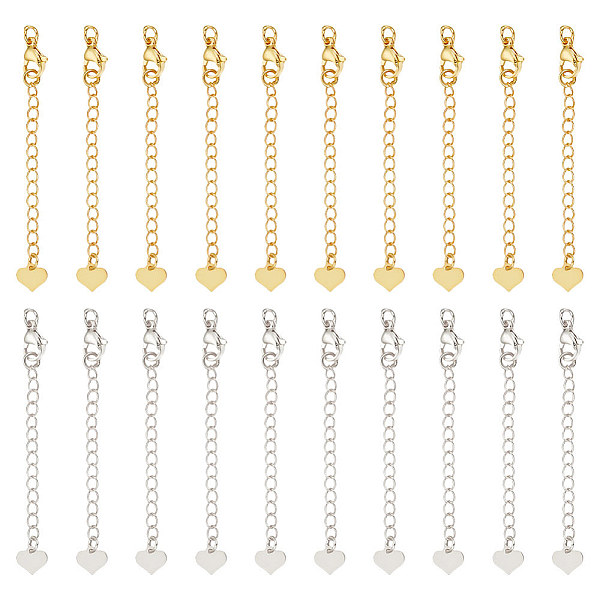 PandaHall Unicraftale 20Pcs 2 Colors Brass Curb Chain Extender, End Chains with Lobster Claw Clasps and Heart Chain Tabs, Cadmium Free &...
PandaHall Unicraftale 20Pcs 2 Colors Brass Curb Chain Extender, End Chains with Lobster Claw Clasps and Heart Chain Tabs, Cadmium Free &...