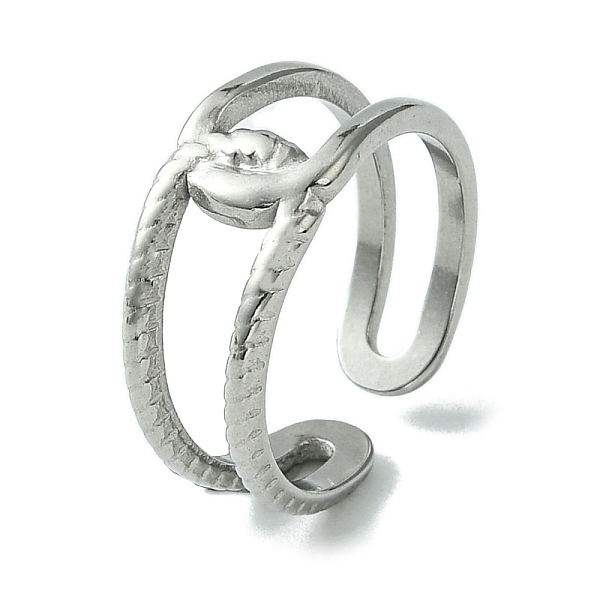 PandaHall 304 Stainless Steel Open Cuff Ring, Hollow Knot, Stainless Steel Color, US Size 7 3/4(17.9mm) 304 Stainless Steel
PandaHall 304 Stainless Steel Open Cuff Ring, Hollow Knot, Stainless Steel Color, US Size 7 3/4(17.9mm) 304 Stainless Steel