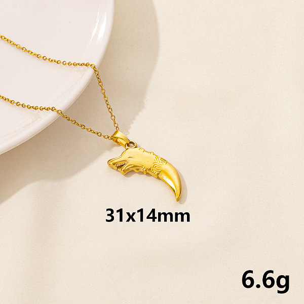 PandaHall 304 Stainless Steel Wolf Tooth Pendant Necklace, Cable Chain Necklaces Stainless Steel
PandaHall 304 Stainless Steel Wolf Tooth Pendant Necklace, Cable Chain Necklaces Stainless Steel