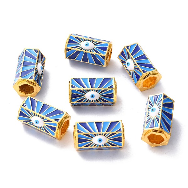 PandaHall Alloy Enamel Beads, Large Hole Beads, Hexagon with Evil Eye, Blue, 21.5x14x13.5mm, Hole: 6x7mm Alloy+Enamel Column Blue
PandaHall Alloy Enamel Beads, Large Hole Beads, Hexagon with Evil Eye, Blue, 21.5x14x13.5mm, Hole: 6x7mm Alloy+Enamel Column Blue