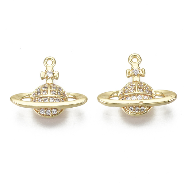 PandaHall Brass Micro Pave Clear Cubic Zirconia Charms, Nickel Free, Planet, Real 18K Gold Plated, 12.5x15x3mm, Hole: 0.8mm Brass+Cubic...
PandaHall Brass Micro Pave Clear Cubic Zirconia Charms, Nickel Free, Planet, Real 18K Gold Plated, 12.5x15x3mm, Hole: 0.8mm Brass+Cubic...