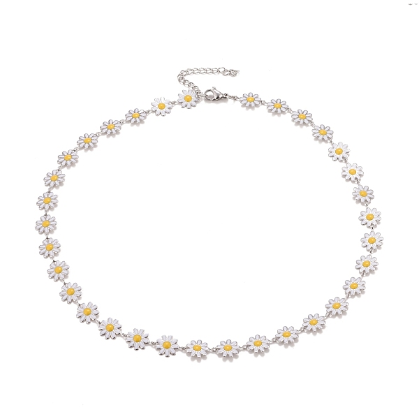 PandaHall Enamel Daisy Link Chain Necklace, Vacuum Plating 304 Stainless Steel Jewelry for Women, Stainless Steel Color, White, 16.3 inch...
PandaHall Enamel Daisy Link Chain Necklace, Vacuum Plating 304 Stainless Steel Jewelry for Women, Stainless Steel Color, White, 16.3 inch...