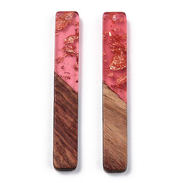 PandaHall Transparent Resin & Walnut Wood Big Pendants, with Gold Foil, Rectangle Charm, Light Coral, 51.5x7.5x3mm, Hole: 1.8mm Resin+Wood..., Red
PandaHall Transparent Resin & Walnut Wood Big Pendants, with Gold Foil, Rectangle Charm, Light Coral, 51.5x7.5x3mm, Hole: 1.8mm Resin+Wood..., Red