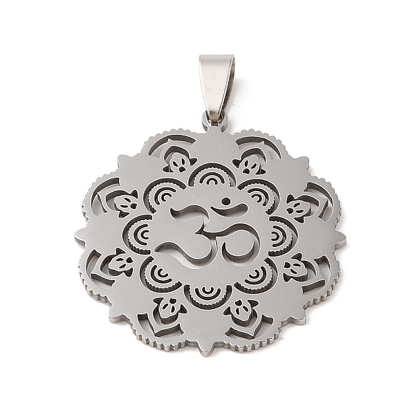 PandaHall 201 Stainless Steel Pendants, Flower with Ohm/Aum Charm, Stainless Steel Color, 37.5x34.5x1.5mm, Hole: 8x4mm 201 Stainless Steel...
PandaHall 201 Stainless Steel Pendants, Flower with Ohm/Aum Charm, Stainless Steel Color, 37.5x34.5x1.5mm, Hole: 8x4mm 201 Stainless Steel...