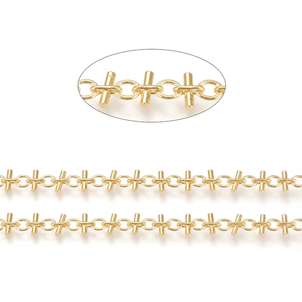 PandaHall 3.28 Feet Brass Handmade Link Chains, Long-Lasting Plated, Real 18K Gold Plated, Link: 7x3x0.9mm and 6x4.8x0.9mm, Bar: 8x2mm Brass
PandaHall 3.28 Feet Brass Handmade Link Chains, Long-Lasting Plated, Real 18K Gold Plated, Link: 7x3x0.9mm and 6x4.8x0.9mm, Bar: 8x2mm Brass