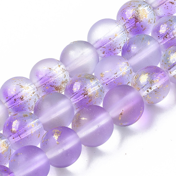 PandaHall Frosted Spray Painted Glass Beads Strands, with Golden Foil, Round, Medium Purple, 8~9mm, Hole: 1.2~1.5mm, about 46~56pcs/Strand...
PandaHall Frosted Spray Painted Glass Beads Strands, with Golden Foil, Round, Medium Purple, 8~9mm, Hole: 1.2~1.5mm, about 46~56pcs/Strand...