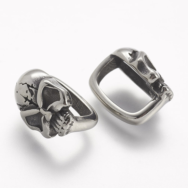 PandaHall 304 Stainless Steel Slide Charms, Skull, Antique Silver, 15.56x10.6x12.42mm thick, Hole: 6.6x12mm 304 Stainless Steel Skull
PandaHall 304 Stainless Steel Slide Charms, Skull, Antique Silver, 15.56x10.6x12.42mm thick, Hole: 6.6x12mm 304 Stainless Steel Skull