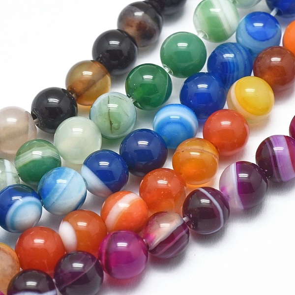 PandaHall Natural Striped Agate/Banded Agate Beads Strands, Dyed & Heated, Round, Mixed Color, 6mm, Hole: 1.2mm, about 62pcs/strand, 14.9..., Multicolor
PandaHall Natural Striped Agate/Banded Agate Beads Strands, Dyed & Heated, Round, Mixed Color, 6mm, Hole: 1.2mm, about 62pcs/strand, 14.9..., Multicolor