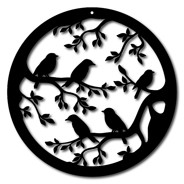 PandaHall Iron Wall Decorations, with Screws, Flat Round with Bird, Electrophoresis Black, 30cm Iron Flat Round
PandaHall Iron Wall Decorations, with Screws, Flat Round with Bird, Electrophoresis Black, 30cm Iron Flat Round