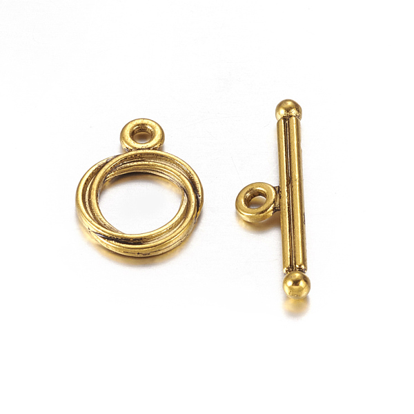 PandaHall Tibetan Style Toggle Clasps, Antique Golden, Lead Free & Nickel Free & Cadmium Free, Ring: 13mm wide, 17mm long, Bar: 3mm wide...
PandaHall Tibetan Style Toggle Clasps, Antique Golden, Lead Free & Nickel Free & Cadmium Free, Ring: 13mm wide, 17mm long, Bar: 3mm wide...