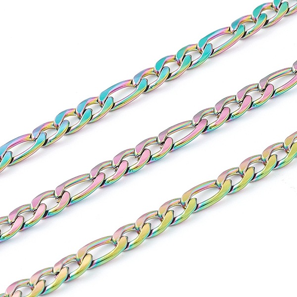 PandaHall Ion Plating(IP) 304 Stainless Steel Figaro Chain, Unwelded, with Spool, Rainbow Color, Link: 6x4x1mm and 8x4x1mm, 32.8 Feet...
PandaHall Ion Plating(IP) 304 Stainless Steel Figaro Chain, Unwelded, with Spool, Rainbow Color, Link: 6x4x1mm and 8x4x1mm, 32.8 Feet...