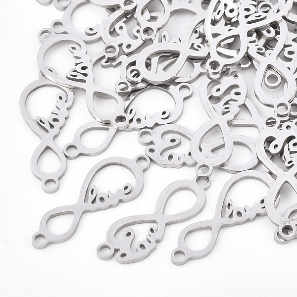 PandaHall 201 Stainless Steel Links connectors, Laser Cut Links, Infinity with Word Love, Stainless Steel Color, 9x25x1mm, Hole: 1.8mm 201...
PandaHall 201 Stainless Steel Links connectors, Laser Cut Links, Infinity with Word Love, Stainless Steel Color, 9x25x1mm, Hole: 1.8mm 201...