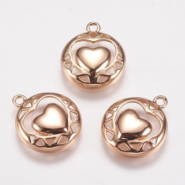 PandaHall Brass Pendants, Flat Round with Heart, Rose Gold, 17.5x14.5x3.5mm, Hole: 1.5mm Brass Flat Round
PandaHall Brass Pendants, Flat Round with Heart, Rose Gold, 17.5x14.5x3.5mm, Hole: 1.5mm Brass Flat Round
