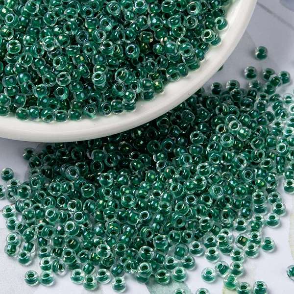 PandaHall MIYUKI Round Rocailles Beads, Japanese Seed Beads, (RRHB169) Sparkling Forest Green Lined Crystal AB, 8/0, 3mm, Hole: 1mm, about...
PandaHall MIYUKI Round Rocailles Beads, Japanese Seed Beads, (RRHB169) Sparkling Forest Green Lined Crystal AB, 8/0, 3mm, Hole: 1mm, about...