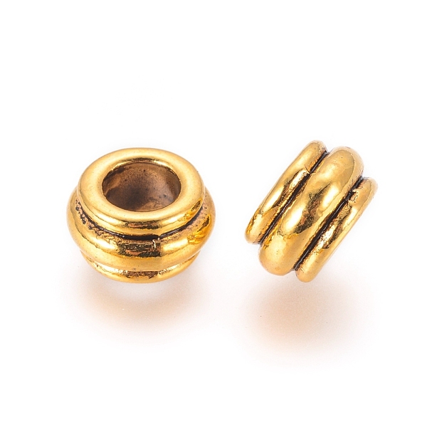 PandaHall Tibetan Style Spacer Beads, Cadmium Free & Lead Free, Rondelle, Antique Golden, 12x7mm, Hole: 6.5mm Alloy Flat Round
PandaHall Tibetan Style Spacer Beads, Cadmium Free & Lead Free, Rondelle, Antique Golden, 12x7mm, Hole: 6.5mm Alloy Flat Round