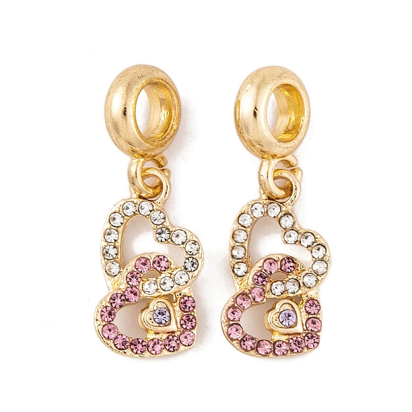 PandaHall Rack Plating Alloy Crystal & Light Rose Rhinestone European Dangle Charms, Double Heart Large Hole Pendants, Golden, 27mm, Heart..., Pink
PandaHall Rack Plating Alloy Crystal & Light Rose Rhinestone European Dangle Charms, Double Heart Large Hole Pendants, Golden, 27mm, Heart..., Pink