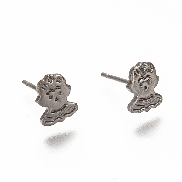 PandaHall Unisex 304 Stainless Steel Stud Earrings, Human, Stainless Steel Color, 8.5x7mm, Pin: 0.8mm 304 Stainless Steel Human
PandaHall Unisex 304 Stainless Steel Stud Earrings, Human, Stainless Steel Color, 8.5x7mm, Pin: 0.8mm 304 Stainless Steel Human