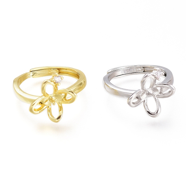 PandaHall Adjustable Brass Finger Ring Components, with Micro Pave Cubic Zirconia, For Half Drilled Beads, Long-Lasting Plated, Flower..., Clear
PandaHall Adjustable Brass Finger Ring Components, with Micro Pave Cubic Zirconia, For Half Drilled Beads, Long-Lasting Plated, Flower..., Clear