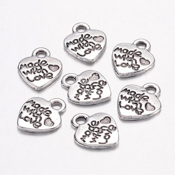 PandaHall Ideas for Valentines Day Gifts Tibetan Style Alloy Pendants, Cadmium Free & Lead Free, Heart with Made with Love, Antique Silver...
PandaHall Ideas for Valentines Day Gifts Tibetan Style Alloy Pendants, Cadmium Free & Lead Free, Heart with Made with Love, Antique Silver...