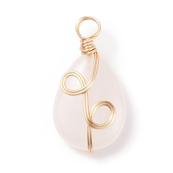 PandaHall Natural Rose Quartz Pendants, Twisted with Golden Tone Copper Wire, Teardrop, 25x13x7mm, Hole: 3.9mm Rose Quartz Teardrop
PandaHall Natural Rose Quartz Pendants, Twisted with Golden Tone Copper Wire, Teardrop, 25x13x7mm, Hole: 3.9mm Rose Quartz Teardrop