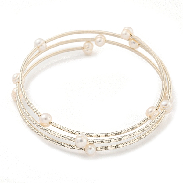 PandaHall Three-Loops Brass & Natural Freshwater Pearl Beaded Wrap Bracelets for Women, Silver, Inner Diameter: 2 inch(5.2cm) Pearl
PandaHall Three-Loops Brass & Natural Freshwater Pearl Beaded Wrap Bracelets for Women, Silver, Inner Diameter: 2 inch(5.2cm) Pearl