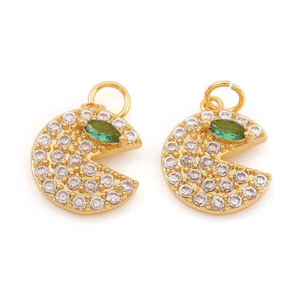 PandaHall Brass Micro Pave Cubic Zirconia Charms, with Jump Ring, Gap Flat Round, Clear & Green, Real 18K Gold Plated, 12.5x10.5x2.5mm, Jump...
PandaHall Brass Micro Pave Cubic Zirconia Charms, with Jump Ring, Gap Flat Round, Clear & Green, Real 18K Gold Plated, 12.5x10.5x2.5mm, Jump...
