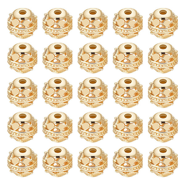 PandaHall Beebeecraft 30Pcs Alloy Hollow Beads, Round, Cadmium Free & Lead Free, Real 18K Gold Plated, 8x7~8mm, Hole: 1.5~2mm Alloy Round
PandaHall Beebeecraft 30Pcs Alloy Hollow Beads, Round, Cadmium Free & Lead Free, Real 18K Gold Plated, 8x7~8mm, Hole: 1.5~2mm Alloy Round