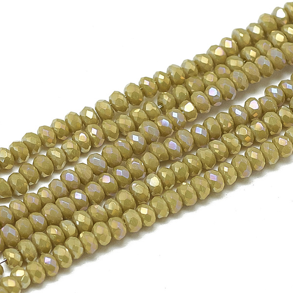 PandaHall Electroplate Opaque Solid Color Glass Beads Strands, Faceted, Rondelle, Dark Khaki, 2.5x1.5mm, Hole: 0.8mm, about..., Yellow
PandaHall Electroplate Opaque Solid Color Glass Beads Strands, Faceted, Rondelle, Dark Khaki, 2.5x1.5mm, Hole: 0.8mm, about..., Yellow