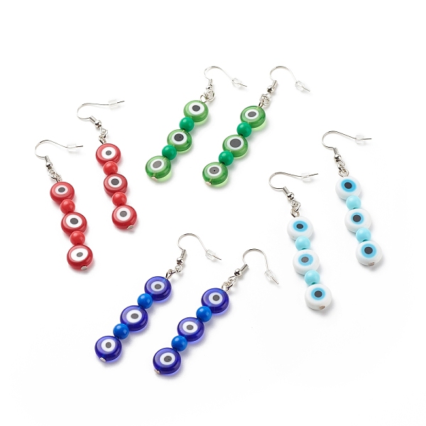 PandaHall Lampwork Evil Eye & Acrylic Beaded Dangle Earrings, Brass Jewelry for Women, Mixed Color, 65mm, Pin: 0.7mm Lampwork Evil Eye..., Multicolor
PandaHall Lampwork Evil Eye & Acrylic Beaded Dangle Earrings, Brass Jewelry for Women, Mixed Color, 65mm, Pin: 0.7mm Lampwork Evil Eye..., Multicolor